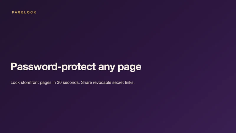 PageLock: Password Page Lock