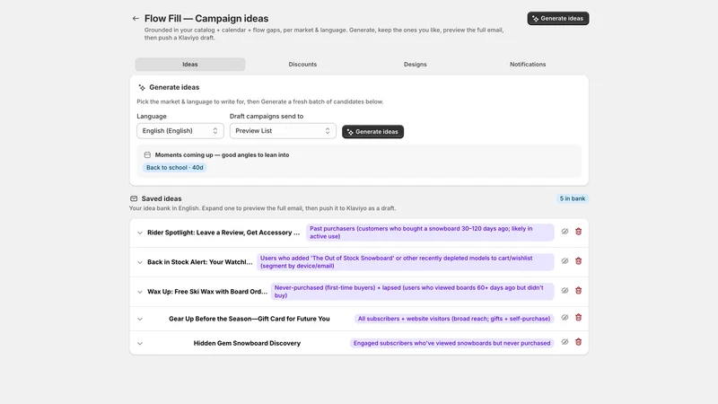 Flow Fill: Klaviyo Email Flows