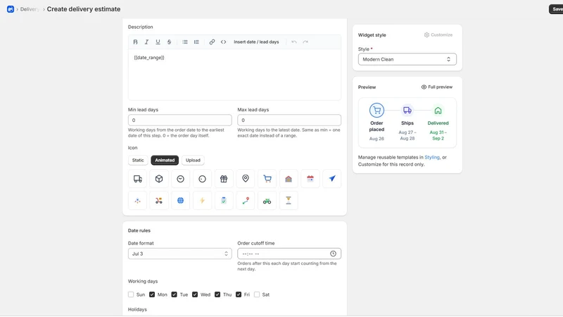 Dikasoft: Estimate Delivery
