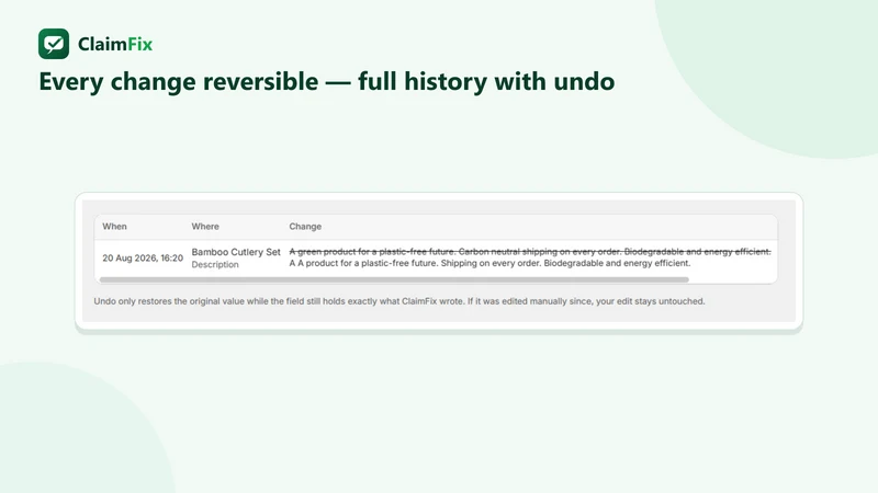 ClaimFix ‑ EU Green Claims