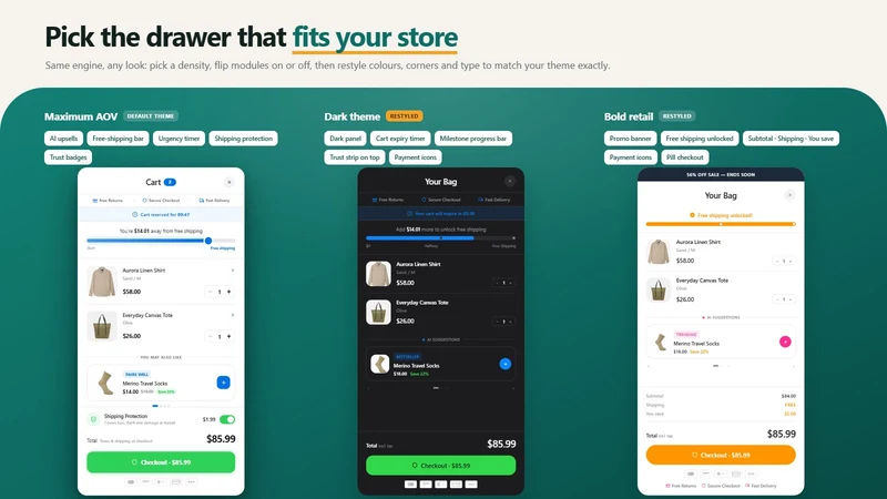 Caldra Ai CartDrawer Upsell