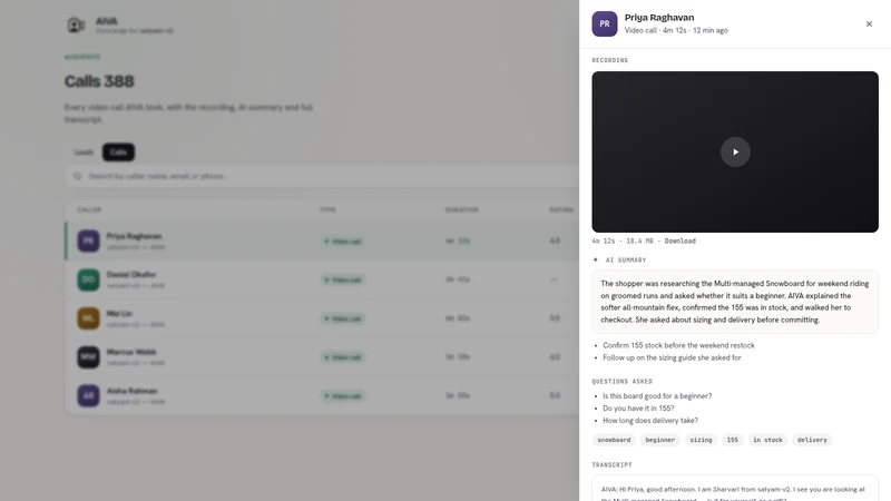 AIVA: AI Video Sales Agent