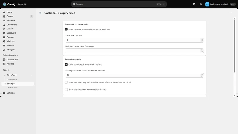 StoreCred: Cashback & Credit