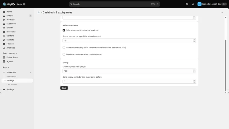 StoreCred: Cashback & Credit