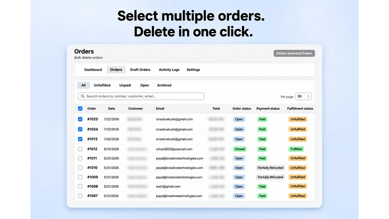 Bulk Order Delete