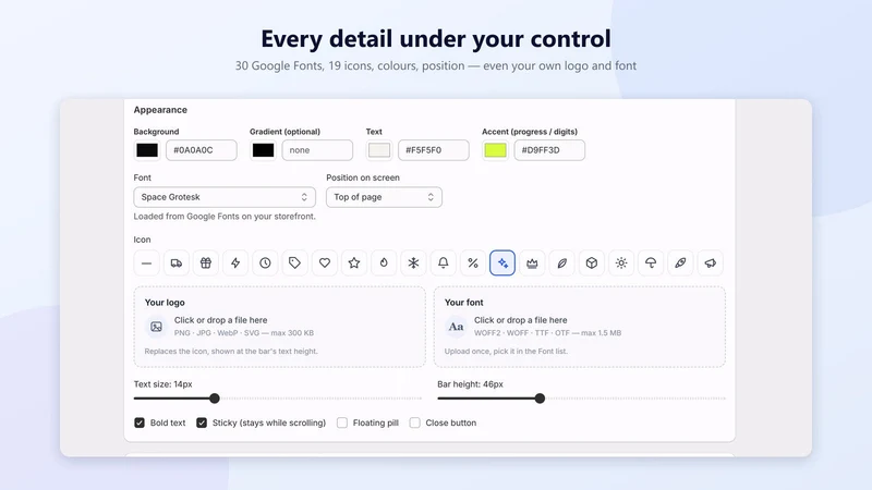 Barly: Shipping Progress Bar