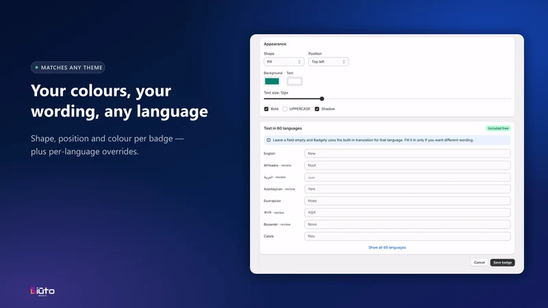 Badgely: Product Labels