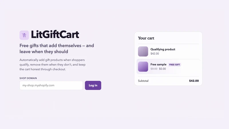LitGiftCart Gift with purchase