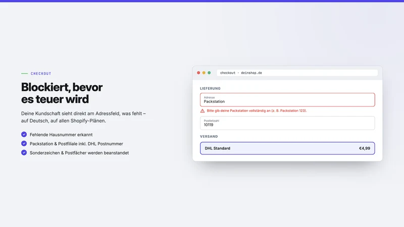 Adress & Packstation Validator