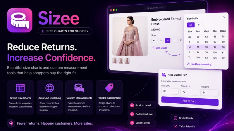 Sizee ‑ Size Chart & Guide