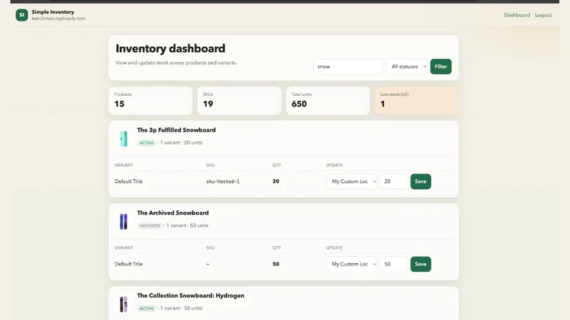 Simple Inventory
