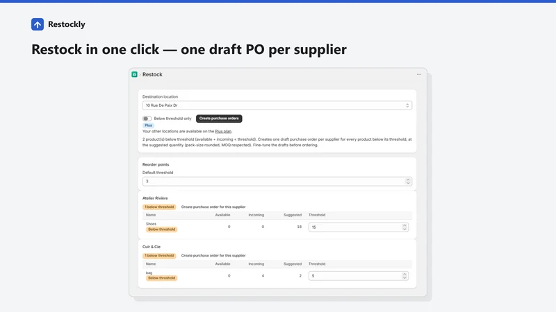 RestockFlow ‑ Purchase Orders