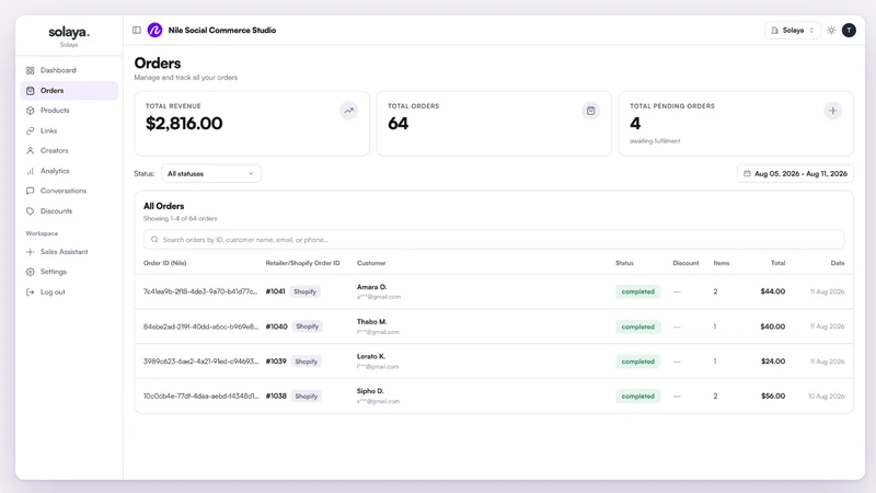 Nile Social Commerce