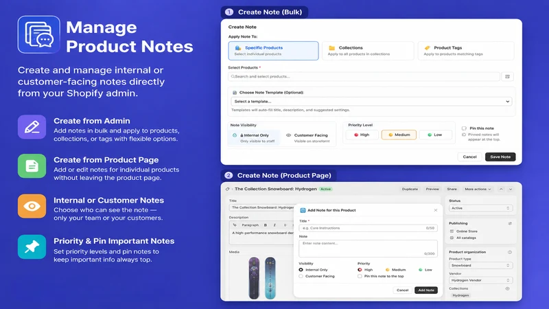 NotePilot Manage Product Notes