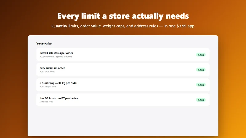 Fleeta Limitry: Order Limits