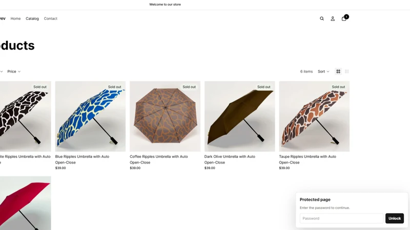 Password Lock Pages & Checkout