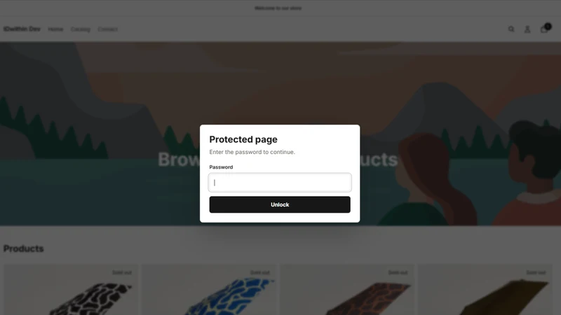 Password Lock Pages & Checkout