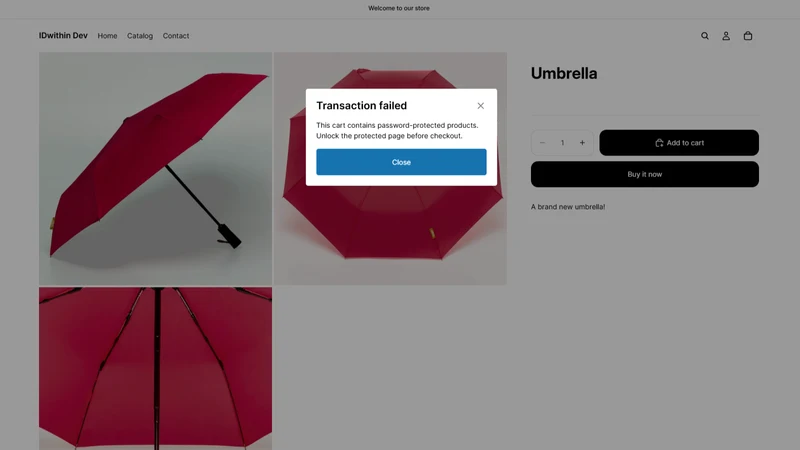 Password Lock Pages & Checkout