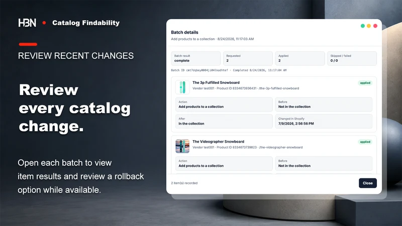 HBN: Catalog Findability