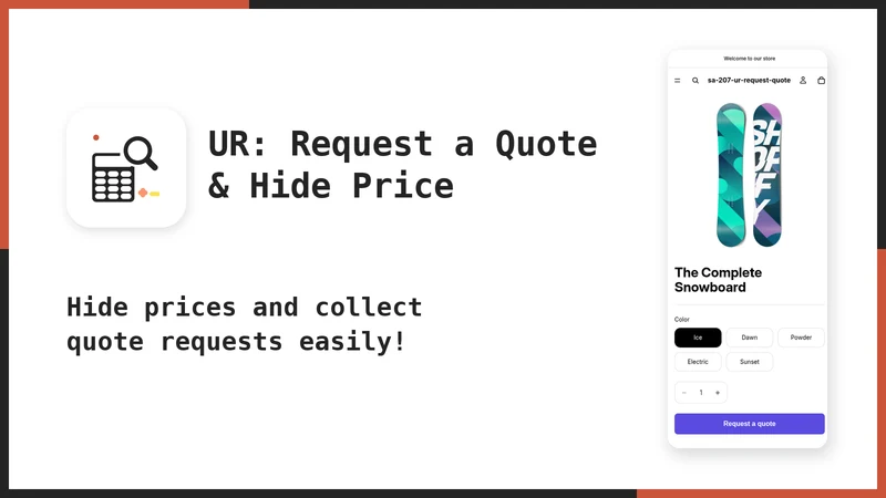UR: Request a Quote＆Hide Price
