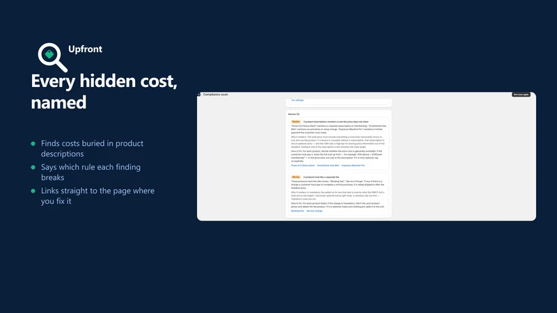 Upfront ‑ DMCC Compliance