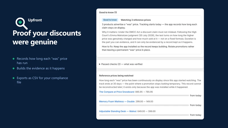 Upfront ‑ DMCC Compliance