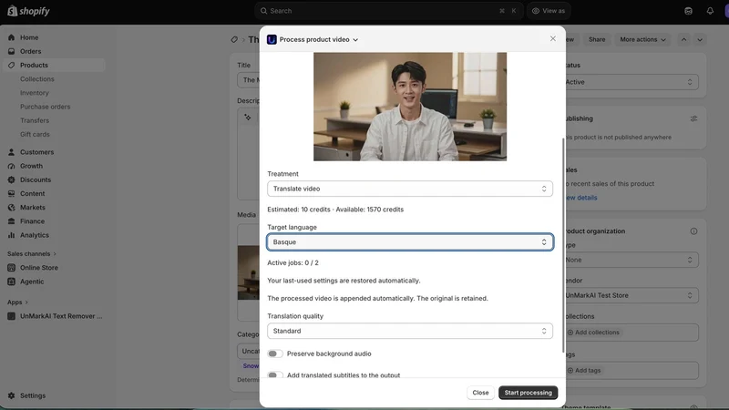 UnMarkAI Text Remover and Dub