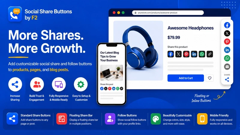 Social Share Buttons by F2