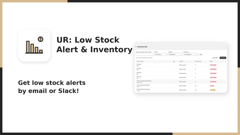 UR: Low Stock Alert＆Inventory