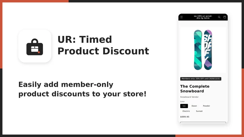 UR: Timed Product Discount