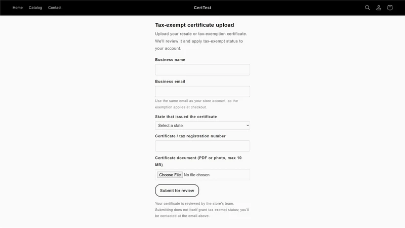CertDesk — Resale Certificates