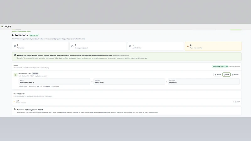 POGrid Purchase Orders
