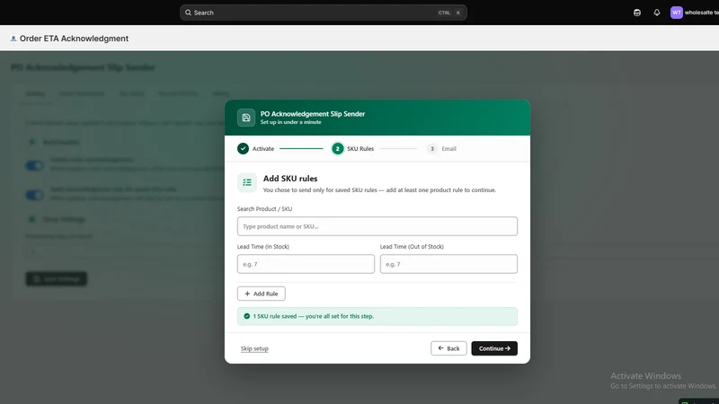 TrueETA Ship‑Date Confirmation