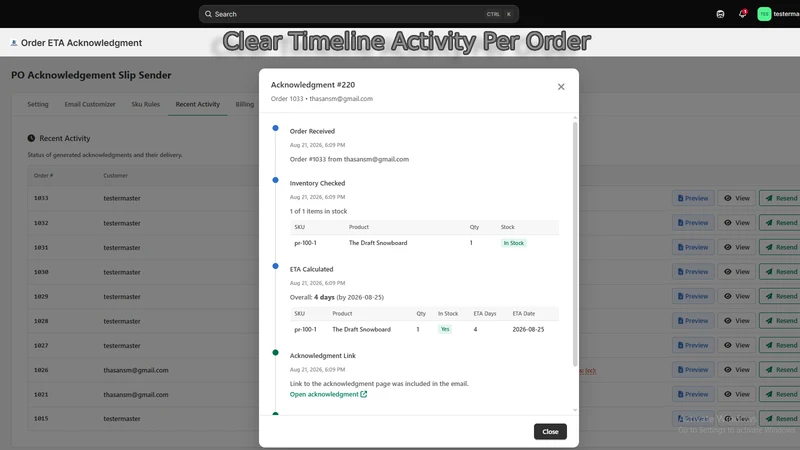 TrueETA Ship‑Date Confirmation