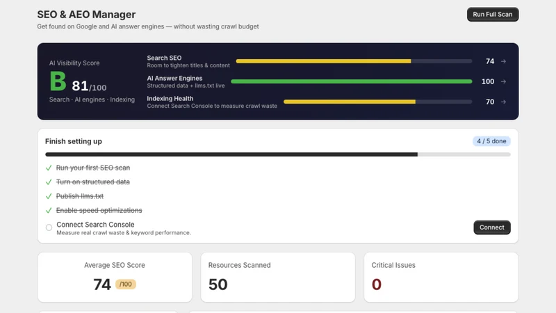 OptimaFlow SEO & AEO Manager