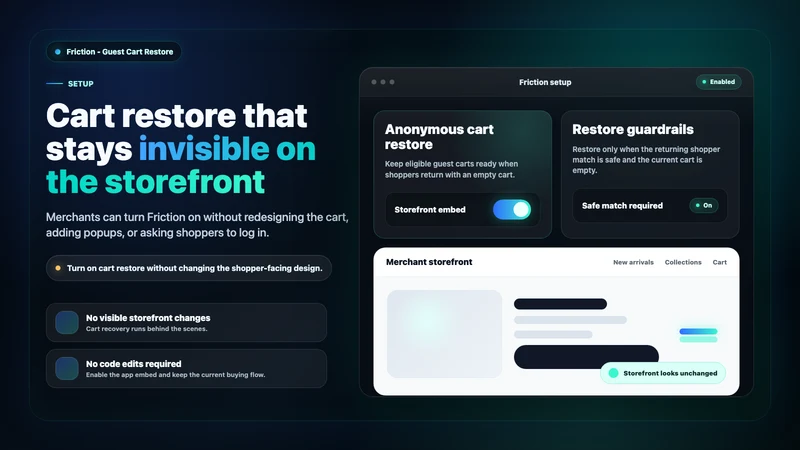 Friction ‑ Guest Cart Restore