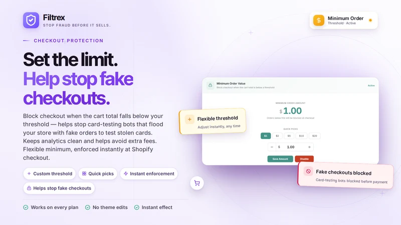 Filtrex — Fraud & Spam Blocker