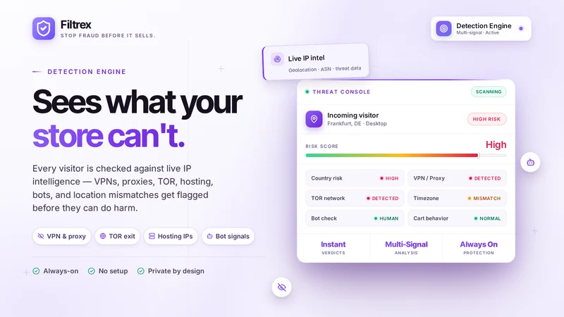 Filtrex — Fraud & Spam Blocker