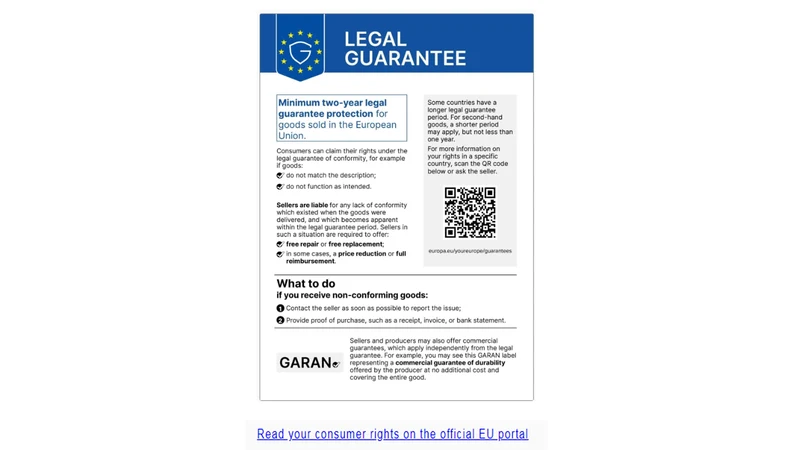 Garanti EU Guarantee Notice