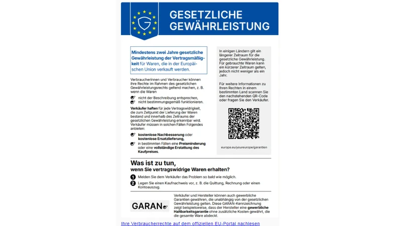 Garanti EU Guarantee Notice