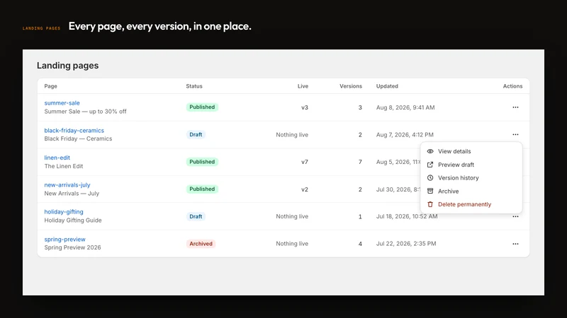 dash ‑ Deploy AI Landing Pages
