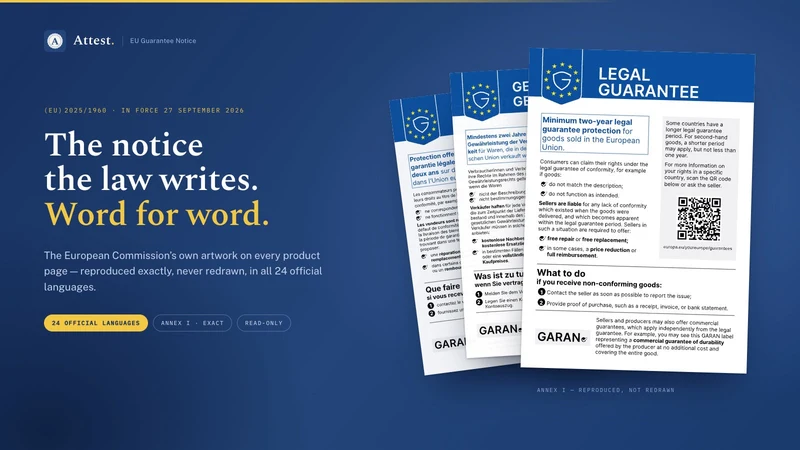 EU Guarantee Notice by Attest