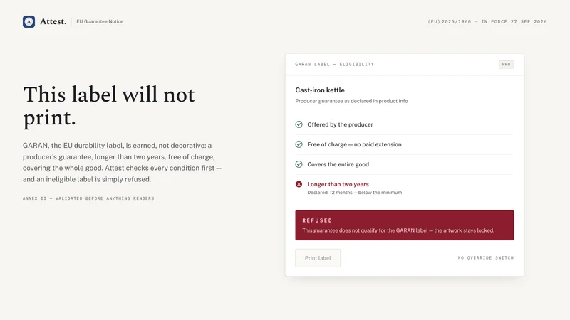 EU Guarantee Notice by Attest