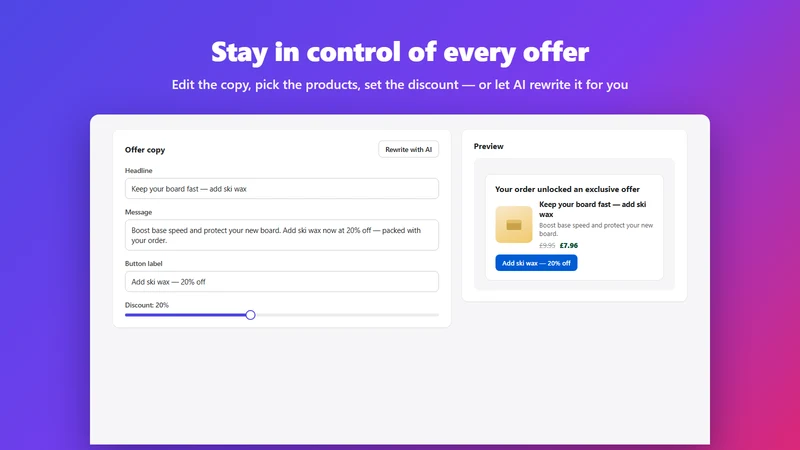 Fleeta AfterOffer: Upsells