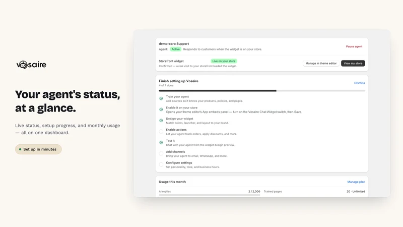 Vosaire: AI Chatbot & Sales