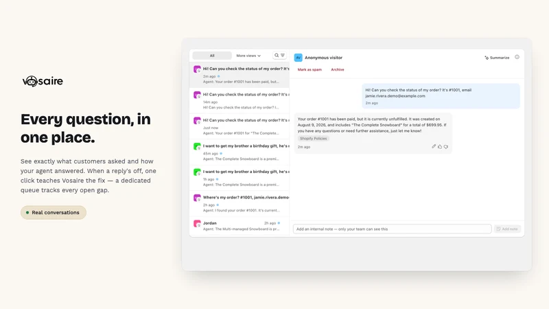 Vosaire: AI Chatbot & Sales