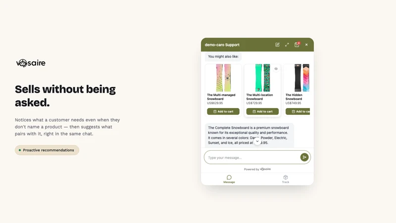Vosaire: AI Chatbot & Sales