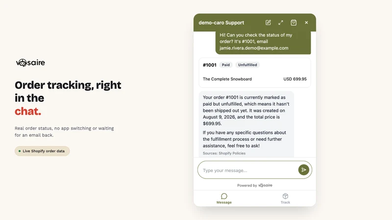 Vosaire: AI Chatbot & Sales