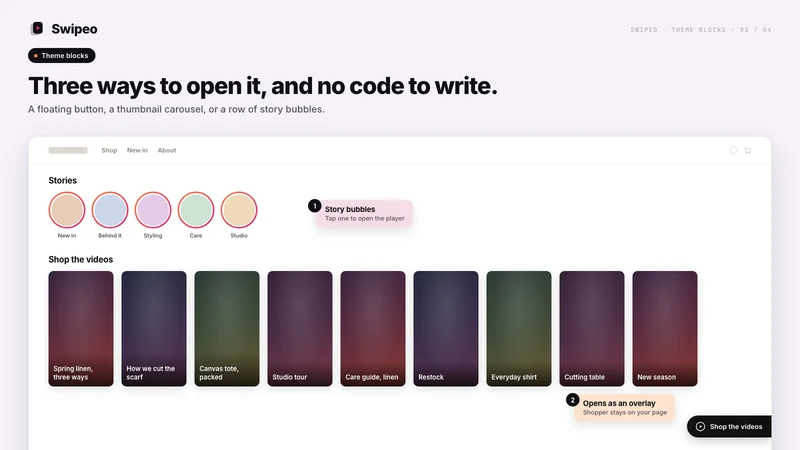 Swipeo: Shoppable Video Reels