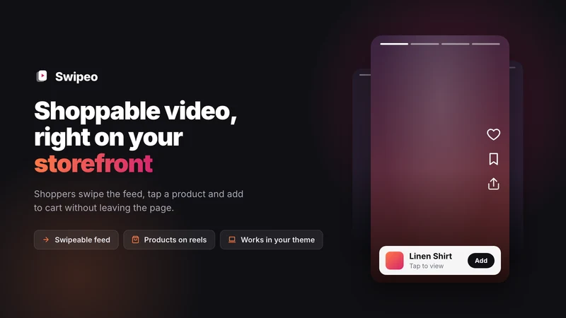 Swipeo: Shoppable Video Reels